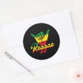 Sticker Rond Reggae Shaka Hands with reggae colors (Enveloppe)