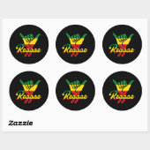 Sticker Rond Reggae Shaka Hands with reggae colors (Feuille)