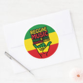 Sticker Rond Reggae Shaka Main avec des citations positives (Enveloppe)