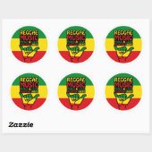 Sticker Rond Reggae Shaka Main avec des citations positives (Feuille)
