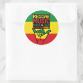 Sticker Rond Reggae Shaka Main avec des citations positives (Sac)
