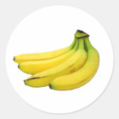 STICKER ROND RÉGIME DE BANANES FRUIT JAUNE (Devant)