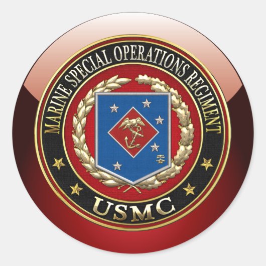 Sticker Rond Régiment d'opérations spéciales marines (MSOR) [3D (Devant)
