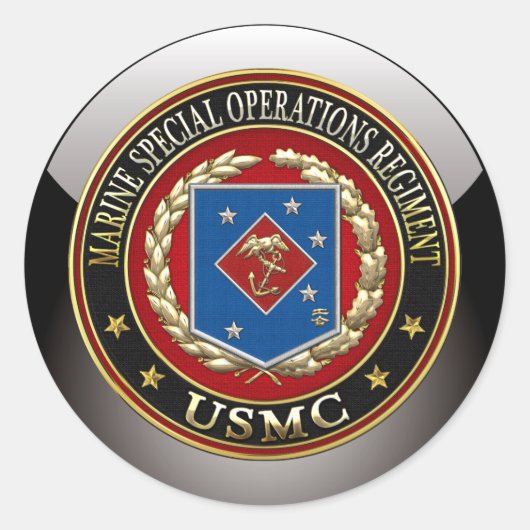 Sticker Rond Régiment d'opérations spéciales marines (MSOR) [3D (Devant)
