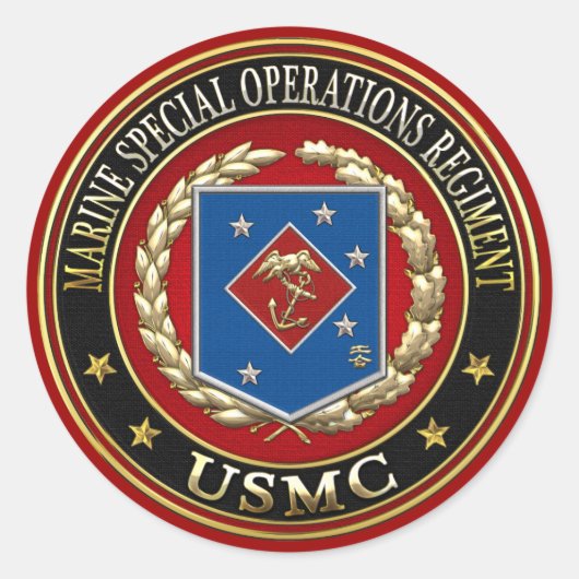 Sticker Rond Régiment d'opérations spéciales marines (MSOR) [3D (Devant)