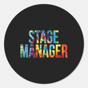 Sticker Rond Régisseur Tie Dye Jour de l'appréciation Bonjour B