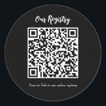 Sticker Rond Registre de Mariage Moderne Minimaliste Scannable<br><div class="desc">personnaliser avec n'importe quel texte.</div>