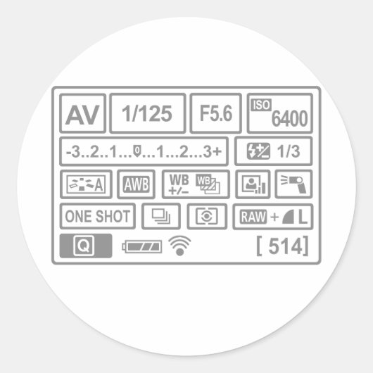 Sticker Rond Réglage du DSLR (Devant)