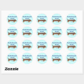 Sticker Rond Règle Dachshunds (Feuille)
