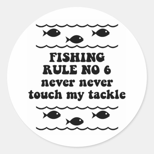 Sticker Rond Règle de pêche no 6 (Devant)