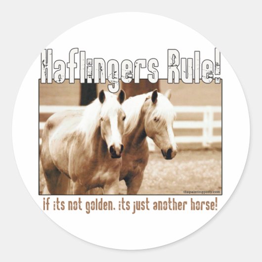 Sticker Rond Règle des haflingers (Devant)