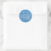 Sticker Rond Règle des perruches de Quaker bleu (Sac)