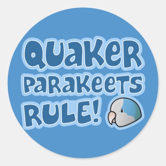 Sticker Rond Règle des perruches de Quaker bleu (Devant)