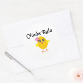 Sticker Rond Règle des poussins (Enveloppe)