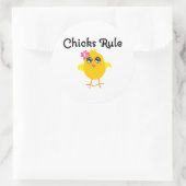 Sticker Rond Règle des poussins (Sac)