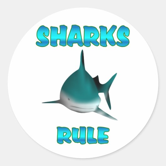 Sticker Rond Règle des requins (Devant)