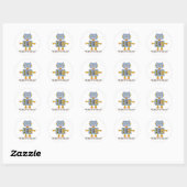 Sticker Rond Règle des robots (Feuille)