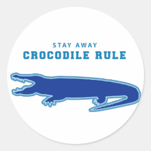 Sticker Rond Règle du crocodile (bleu)