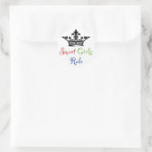 Sticker Rond Règle Smart Girls...avec Couronne (Sac)