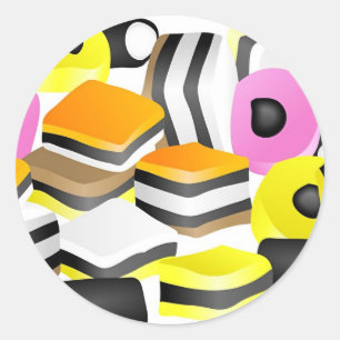 Sticker Rond Réglisse Allsorts
