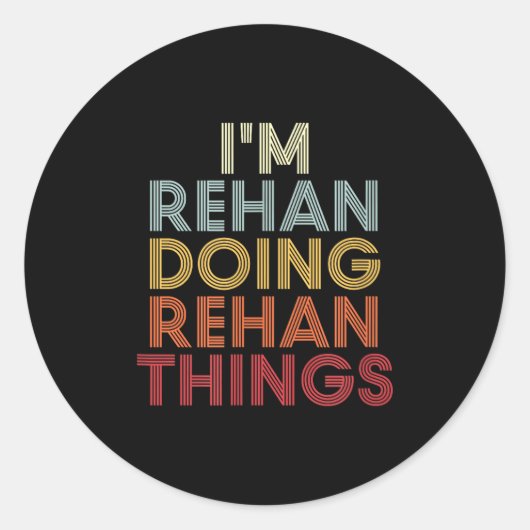 Sticker Rond Rehan Name Rehan D Name First Given (Devant)