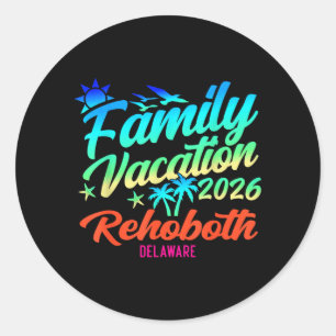 Sticker Rond Rehoboth Beach Delaware Vacances en Famille Été
