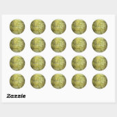 Sticker Rond REIKI / conception en bambou (Feuille)