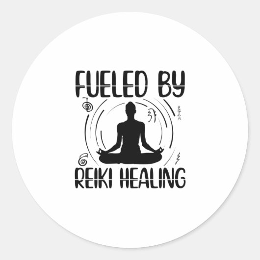 Sticker Rond Reiki Healing Energy | Idée Cadeau Pour Les Maître (Devant)