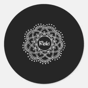 Sticker Rond Reiki Mandala. Inspirational Yoga Tee