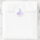 Sticker Rond Reiki Master Praticien Plan Blanc (Sac)