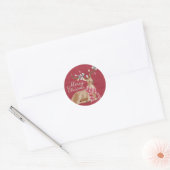 Sticker Rond Reindeder de Noël (Enveloppe)