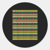 Sticker Rond Reindeer And Christmas Tree Knit Pattern  (Devant)