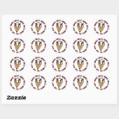 Sticker Rond Reindeer Jingle Bells Tshirts et cadeaux (Feuille)