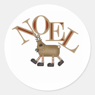 Sticker Rond Reindeer NOEL