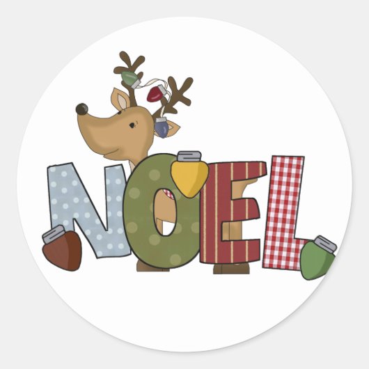 Sticker Rond Reindeer Noel Tshirts et cadeaux de vacances (Devant)
