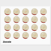 Sticker Rond Reindeer rouge et or (Feuille)