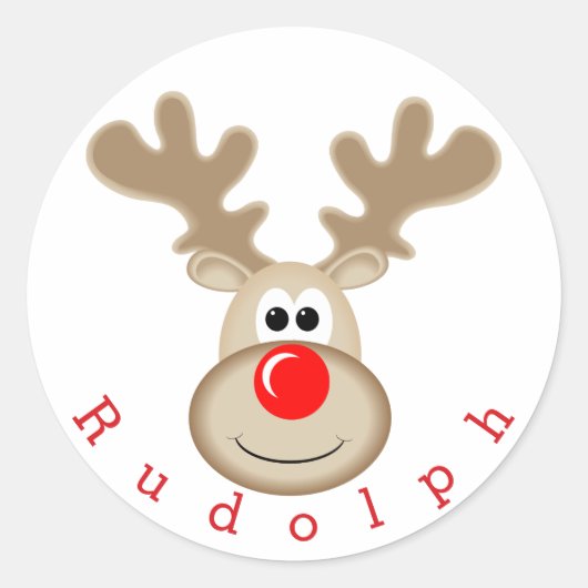 Sticker Rond Reindeer Rudolph (Devant)