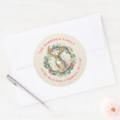 Sticker Rond Reindeer Wreath Christmas Return Adresse (Enveloppe)