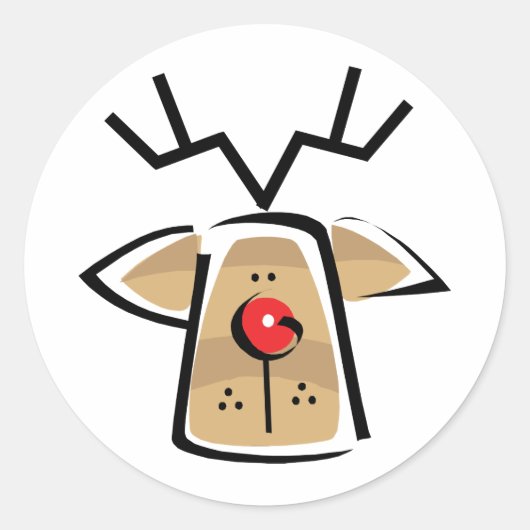 Sticker Rond Reinder de Noël (Devant)