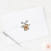 Sticker Rond Reinder de Noël (Enveloppe)