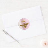 Sticker Rond reine abeille faux brillant  (Enveloppe)