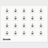 Sticker Rond Reine Bee Et Couronne Royale (Feuille)
