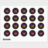 Sticker Rond Reine Biracial Femme de race mixte (Feuille)
