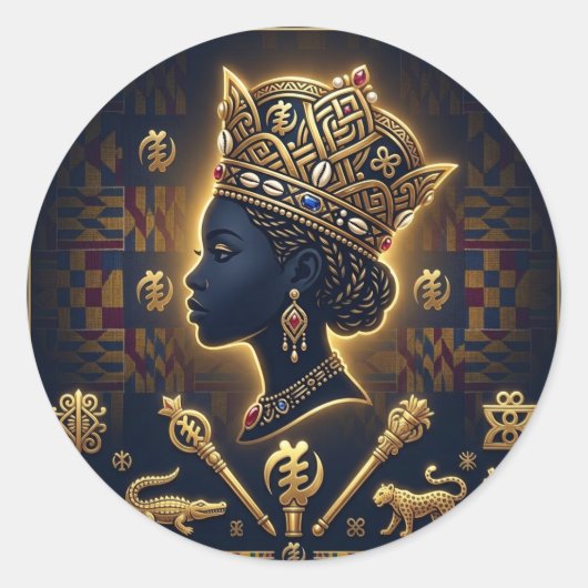 Sticker Rond Reine d'Afrique (Devant)