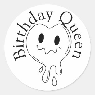Sticker Rond Reine d'anniversaire