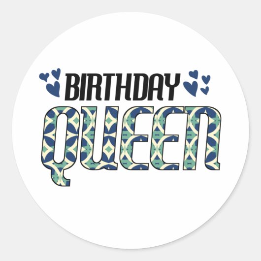 Sticker Rond Reine d'anniversaire (Devant)