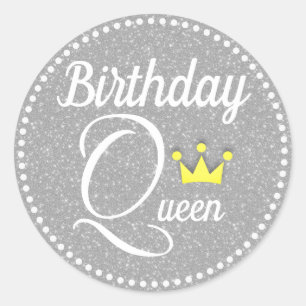 Sticker Rond Reine d'anniversaire