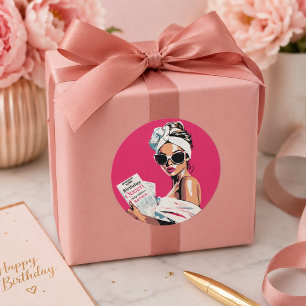 Sticker Rond Reine d'anniversaire tendance personnalisée
