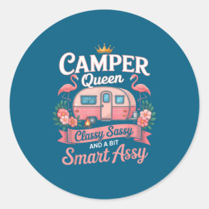 Sticker Rond Reine de camping-car Cly Sy intelligente Y Camng R