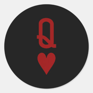Sticker Rond Reine De Coeur Et Roi De Coeur Couples Corresponda
